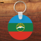 Karachay Cherkessia Flag Schlüsselanhänger (Vorderseite)