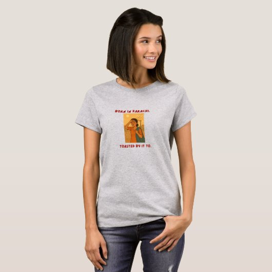 Karachi Girl in der Hitze - Funny & Relaunch Graph T-Shirt (Vorne ganz)