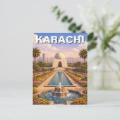 Karachi Pakistan Reise Postkarte (Stehend Vorderseite)