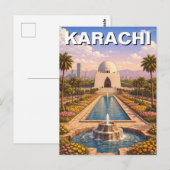 Karachi Pakistan Reise Postkarte (Vorne/Hinten)