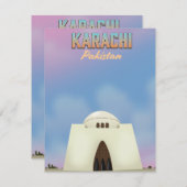 Karachi Pakistan Reiseplakat (Vorne/Hinten)