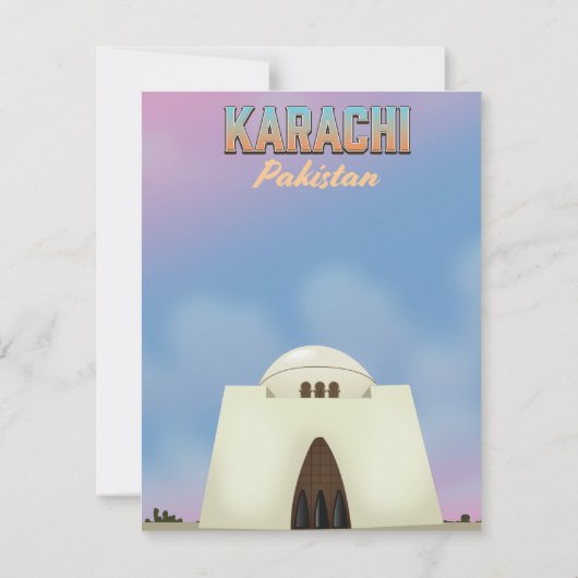 Karachi Pakistan Reiseplakat (Rückseite)