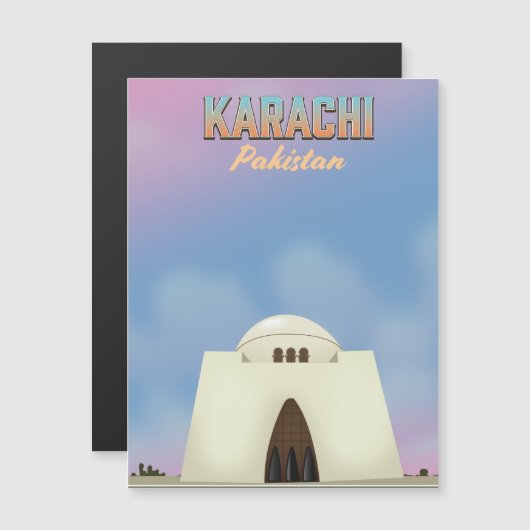 Karachi Pakistan Reiseplakat Magnetkarte (Vorne/Hinten)