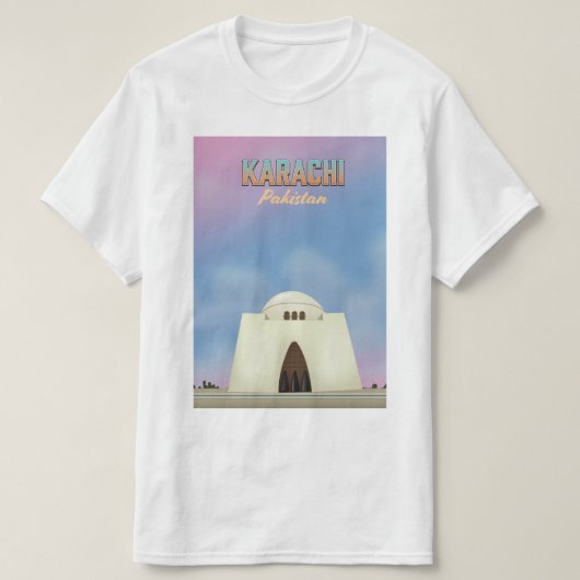 Karachi Pakistan Reiseplakat T-Shirt (Design vorne)
