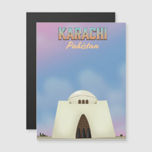 Karachi Pakistan Reiseposter Magnetkarte