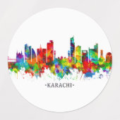 Karachi Pakistan Skyline Etiketten (Design 1)