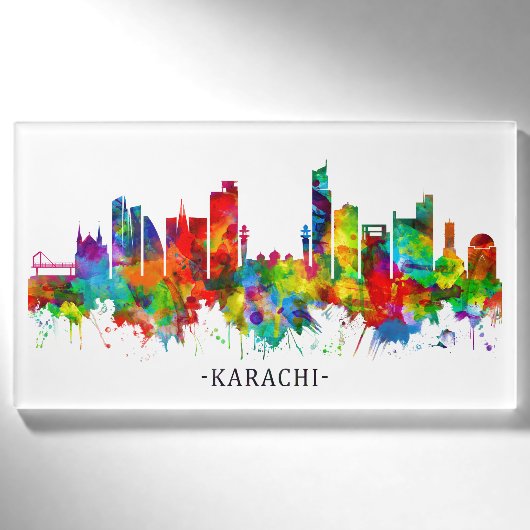 Karachi Pakistan Skyline Namenschild (Vorderseite)