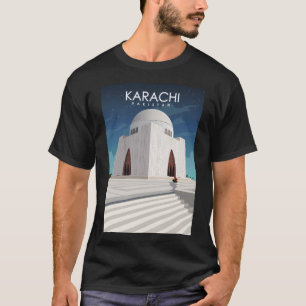 Karachi Pakistan Vintage Minimal Retro Reiseplakat T-Shirt
