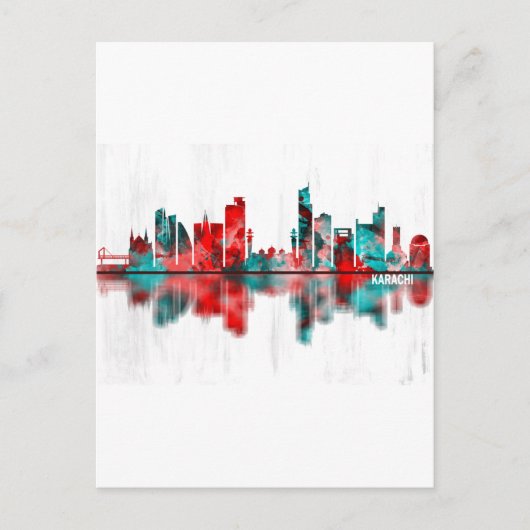 Karachi Skyline Pakistan Einladungspostkarte (Vorderseite)