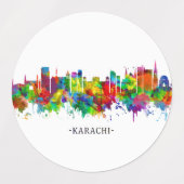 Karachi Skyline Pakistan Etiketten (Design 2)