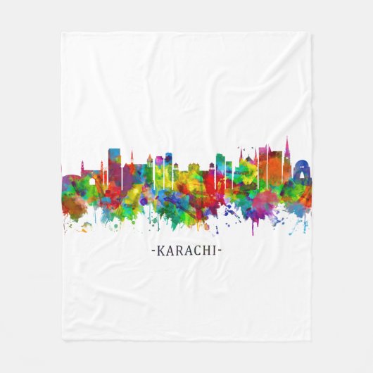 Karachi Skyline Pakistan Fleecedecke (Vorderseite)