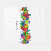 Karachi Skyline Pakistan Fleecedecke (Vorderseite (Horizontal))