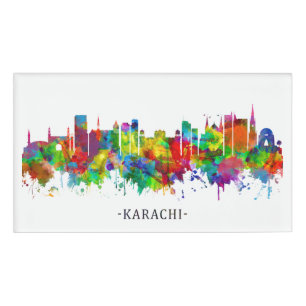 Karachi Skyline Pakistan Namenschild