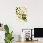 Karaffe und grünes Glas Kunstprint Poster (Heimbüro)