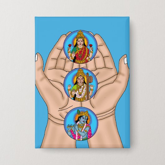 Karagre Vasate Lakshmi Shloka Knopf Button (Vorderseite)