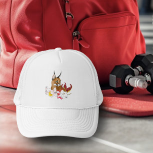 Karakal Wildkatze Floral Grün Truckerkappe