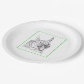 Karakalpapierplatte Pappteller (Schrägansicht)