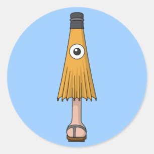 Karakasa-obake (Schirmgeister) Runder Aufkleber