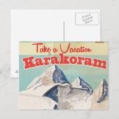 Karakoram Vintages Urlaubspaket Postkarte (Vorne/Hinten)