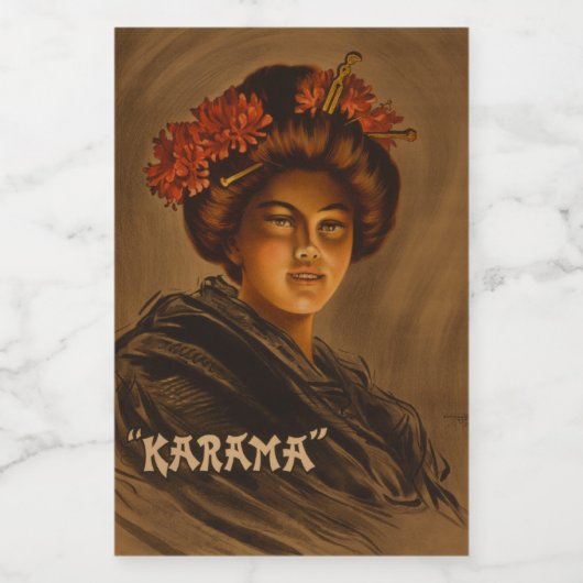 Karama: Japanische Romance Geisha-Schauspielerin Lebensmitteletikett (Einzelnes Label)