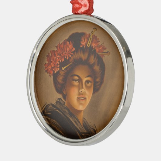 Karama: Japanische Romance Geisha-Schauspielerin Ornament Aus Metall (Links)