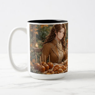 Karamell-Apfel-Herbst – Cozy Golden Harvest Desser Zweifarbige Tasse