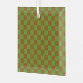 Karamell-Apfel-Karo-Muster Ornament Aus Glas (Vorderseite links)