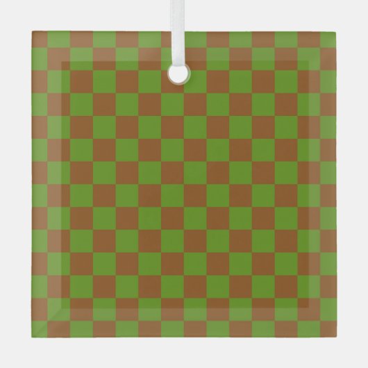Karamell-Apfel-Karo-Muster Ornament Aus Glas (Vorderseite)