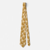 Karamell Blumen Batik Krawatte (Vorderseite)