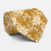 Karamell Blumen Batik Krawatte (Gerollt)
