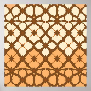 Karamell-Creme-Marokkanisches Gittermuster Poster