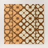 Karamell-Creme-Marokkanisches Gittermuster Puzzle (Horizontal)