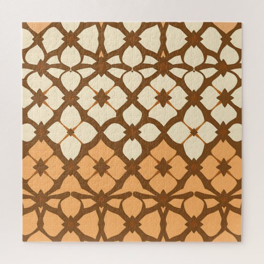 Karamell-Creme-Marokkanisches Gittermuster Puzzle (Vertikal)