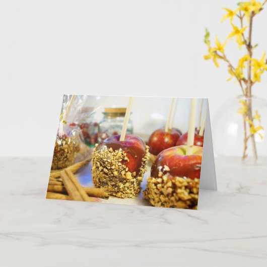 Karamell-Erdnuss-Äpfel Karte (Gelbe Blume)