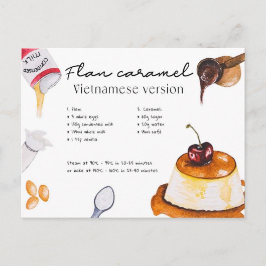 Karamell-Flan - Postkarte (Vorderseite)