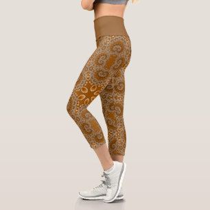 Karamell-Fraktal-Spitze Capri Leggings