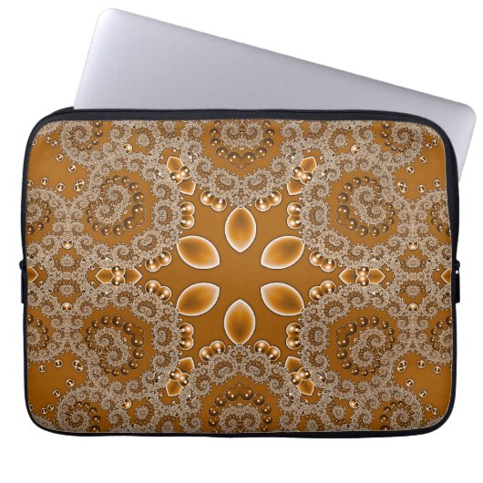Karamell-Fraktal-Spitze Laptopschutzhülle (Vorderseite)