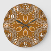 Karamell-Fraktal-Spitzen-Rundclock Große Wanduhr (Vorderseite)