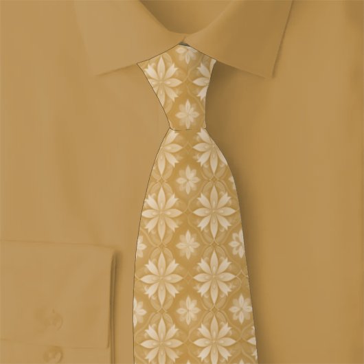 Karamell geometrisch floral krawatte