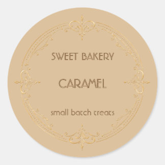 Karamell-Gold-Label für kleine Bäckereien Runder Aufkleber