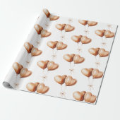 Karamell-Herzballons Geburtstag Geschenkpapier (Ungerollt)