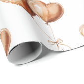 Karamell-Herzballons Geburtstag Geschenkpapier (Rolleneckpunkt)