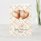 Karamell Herzballons Weihnachten Karte (Vorderseite)
