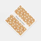 Karamell-Herzen Geburtstag Serviette (Ecke)