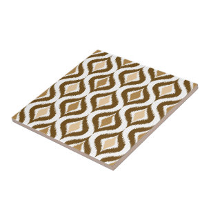 Karamell-Kaffee Brown Retro schickes Ikat lässt Fliese