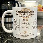 Karamell-Latte-Rezept, Cafe Zu Hause Schritte Kaffeetasse