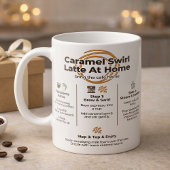 Karamell-Latte-Rezept, Cafe Zu Hause Schritte Kaffeetasse