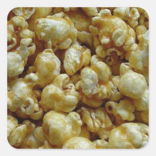 Karamell-Popcorn Quadratischer Aufkleber