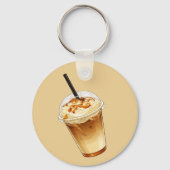 Karamell- und Nuss-Eiskaffee Schlüsselanhänger (Rückseite)