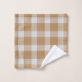 Karamell und weiß kariert Plaid Badhandtuch Set (Waschlappen)